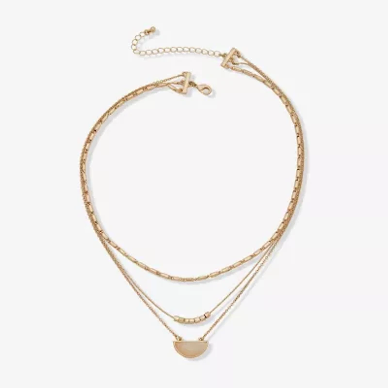 a.n.a Gold Tone Womens 24 Inch Strand Necklace