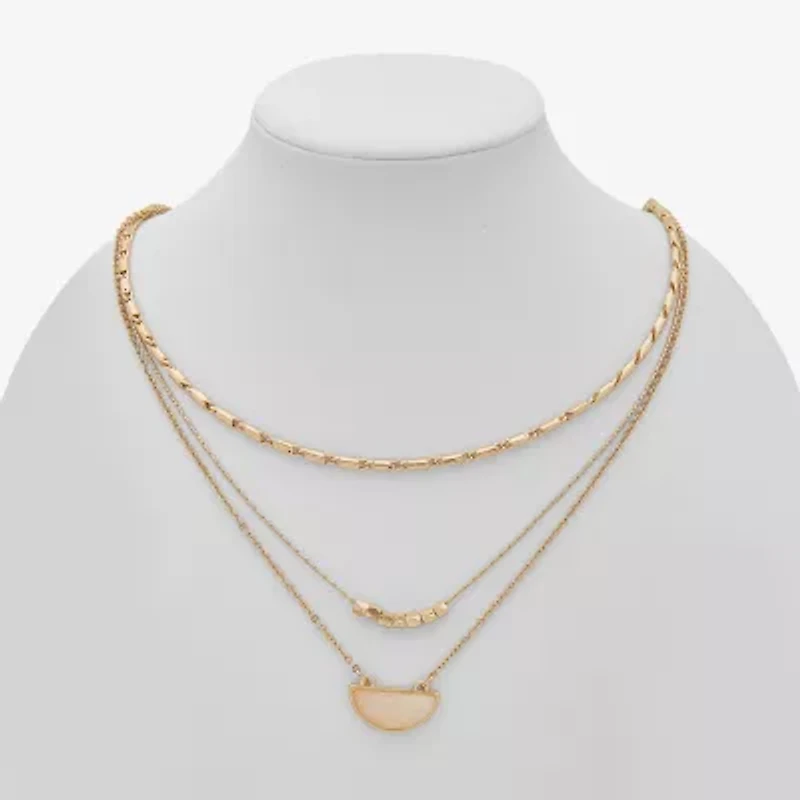 a.n.a Gold Tone Womens 24 Inch Strand Necklace