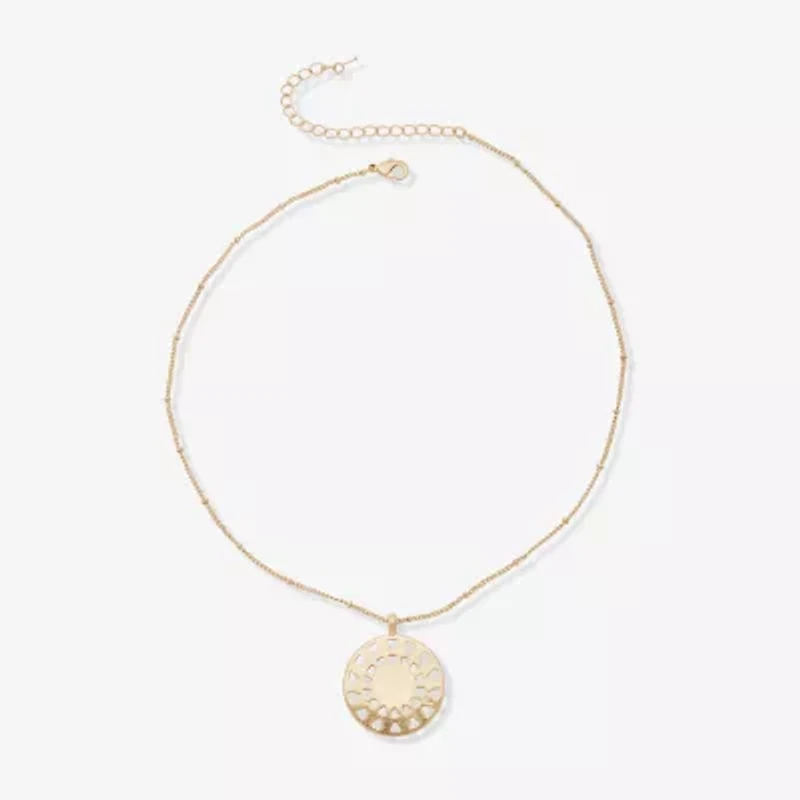 a.n.a Womens Sunburst 17 Inch Pendant Necklace