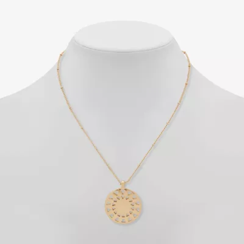 a.n.a Womens Sunburst 17 Inch Pendant Necklace