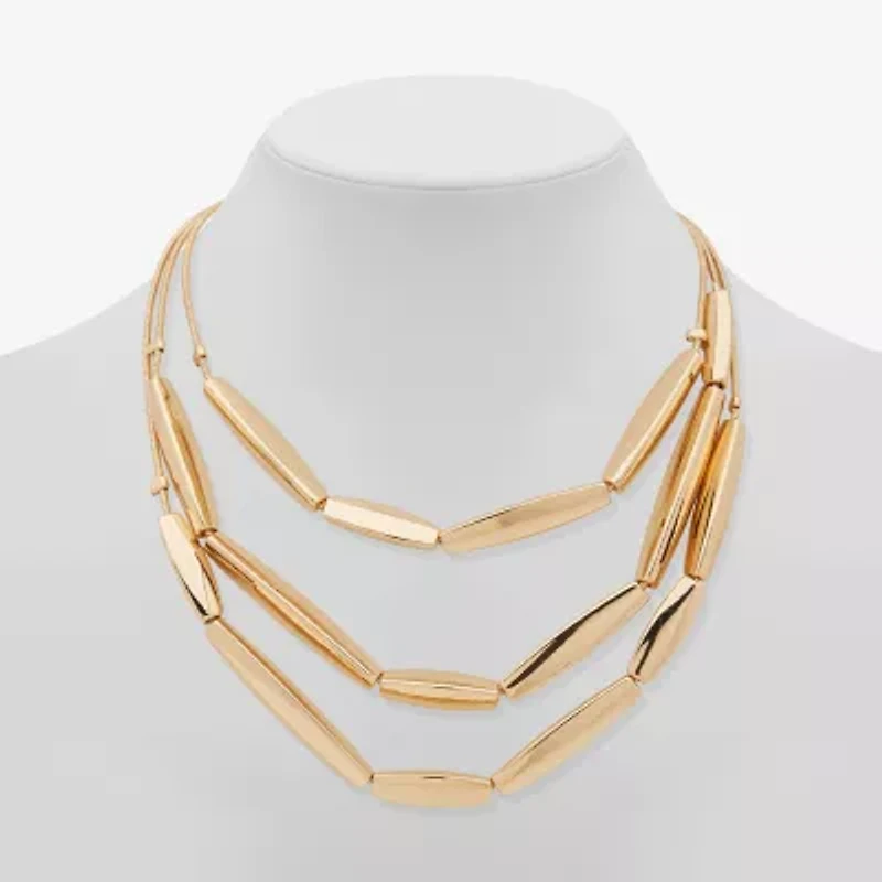Worthington Gold Tone Womens 17 Inch Collar Necklace
