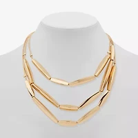 Worthington Gold Tone Womens 17 Inch Collar Necklace