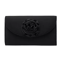 N By Nina Frily Rosette Emebellished Flap Clutch Evening Bag