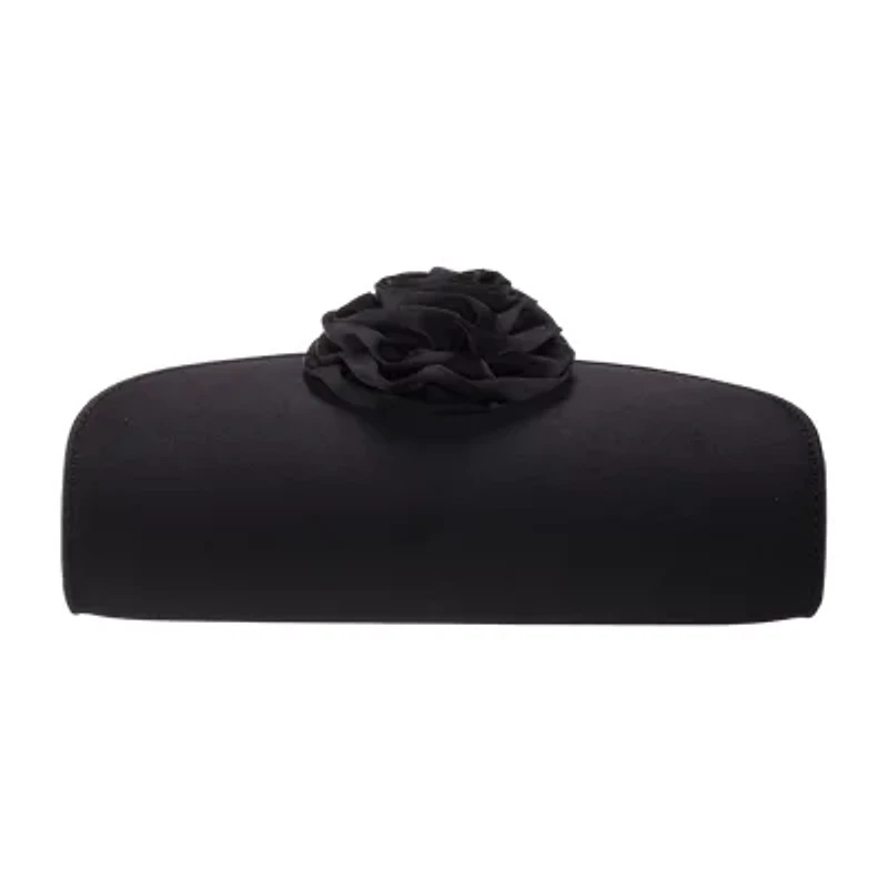 N By Nina Frily Rosette Emebellished Flap Clutch Evening Bag