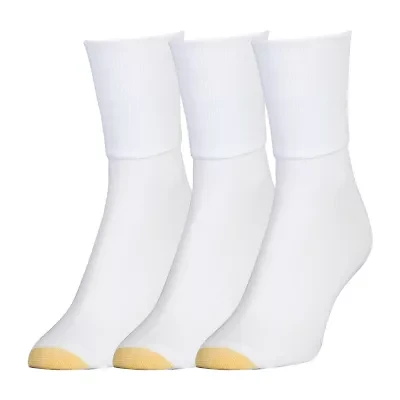 Gold Toe Casual Womens Multi-Pack 3 Pair Turncuff Socks
