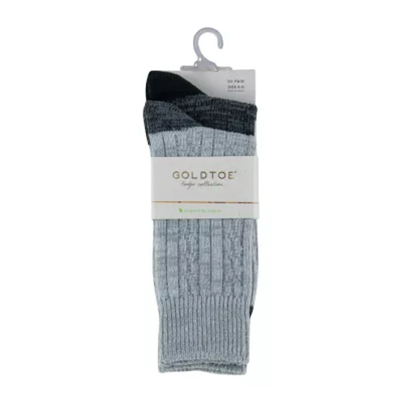 Gold Toe Soft Cable Womens 2 Pair Crew Socks