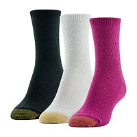 Gold Toe Texture Womens 3 Pair Crew Socks