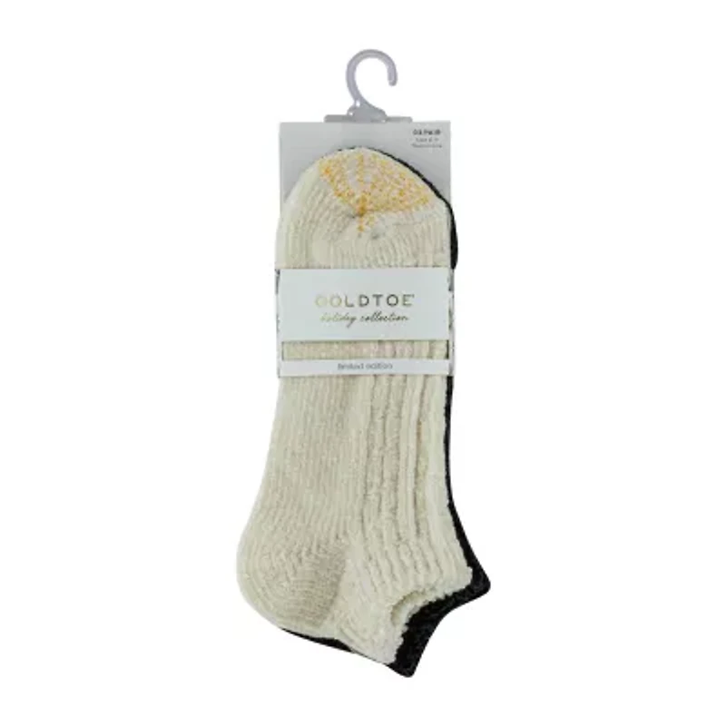 Gold Toe Chenille Womens Multi-Pack 3 Pair Low Cut Socks