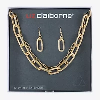 Liz Claiborne Layered Necklace And Drop Earring Womens 2-pc. Jewelry Set