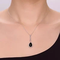 Womens Black Onyx Sterling Silver 18 Inch Y Necklace