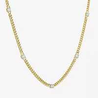 Diamond Addiction (G-H / Si2-I1) Womens 10K Gold 18 Inch Cuban Chain Necklace