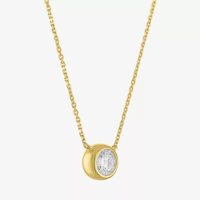 Diamond Addiction (G-H / Si2-I1) Womens 1/2 CT. T.W. Lab Grown White Diamond 10K Gold Round 18 Inch Pendant Necklace