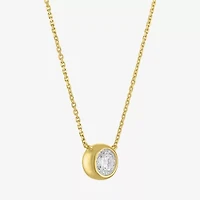 Diamond Addiction (G-H / Si2-I1) Womens 1/2 CT. T.W. Lab Grown White Diamond 10K Gold Round 18 Inch Pendant Necklace