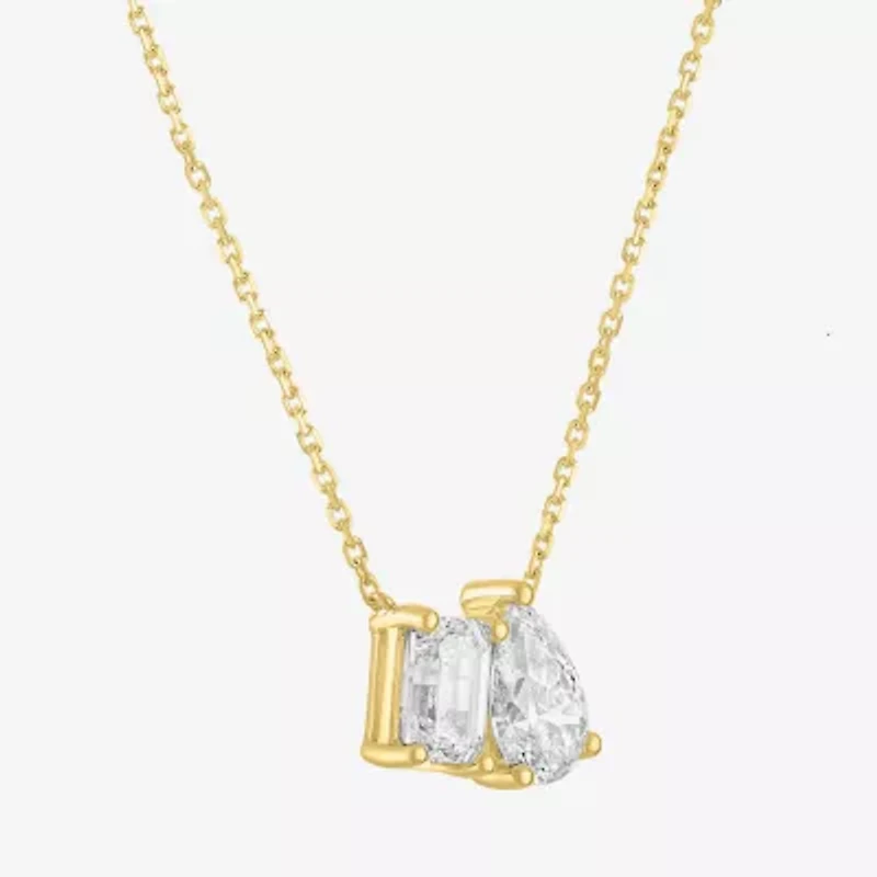 Diamond Addiction (G-H / Si2-I1) Womens 2 CT. T.W. Lab Grown White Diamond 10K Gold Pear 18 Inch Pendant Necklace