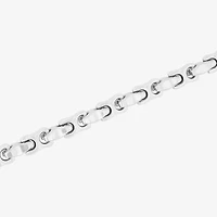 Mens Stainless Steel 9 Inch Solid Link Chain Bracelet