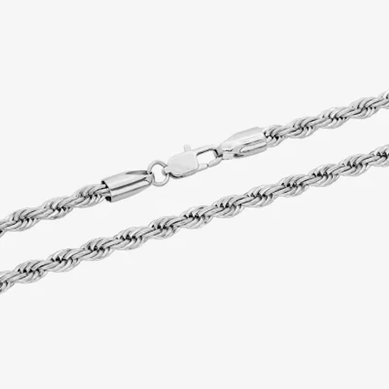 Mens Stainless Steel 24 Inch Rope Chain Necklace