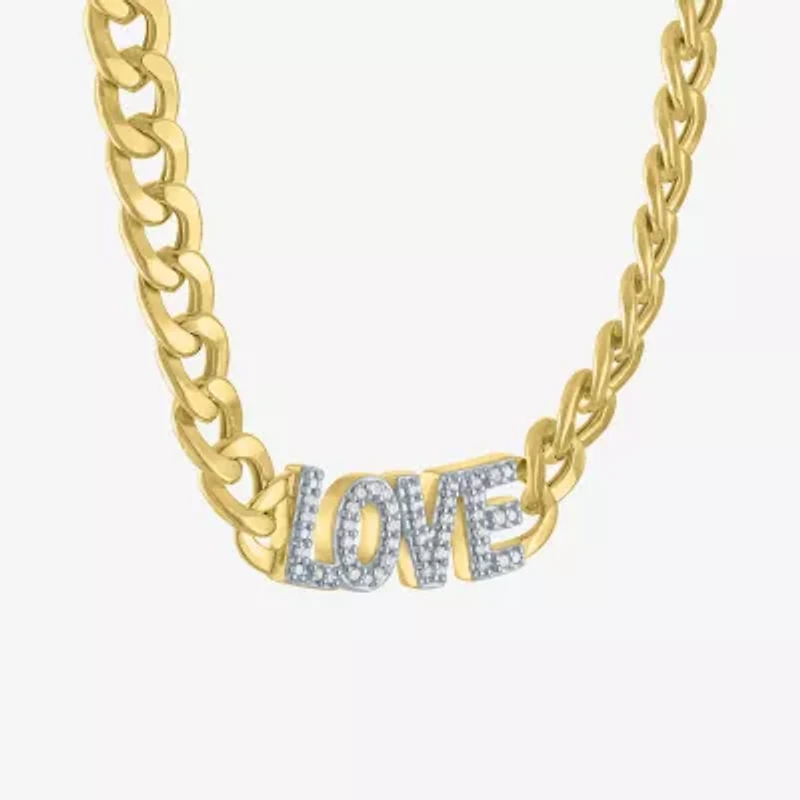 Diamond Addiction (G-H / I1-I2) Womens 1/10 CT. T.W. Lab Grown White Diamond 14K Gold Over Silver Sterling Silver 18 Inch Pendant Necklace