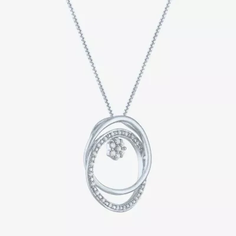 Diamond Blossom (G-H / Si2-I1) Womens 1/10 CT. T.W. Lab Grown White Diamond Sterling Silver 18 Inch Pendant Necklace