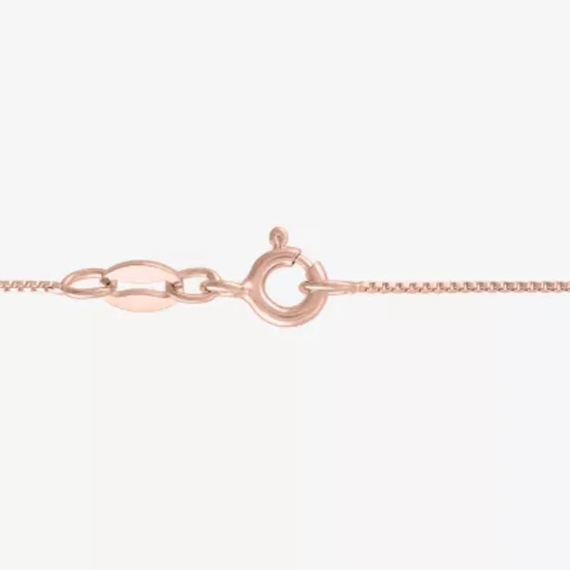 Diamond Blossom (G-H / Si2-I1) Womens 1/10 CT. T.W. Lab Grown White Diamond 14K Rose Gold Over Silver 18 Inch Pendant Necklace