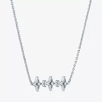 Diamond Accent (G-H / Si2-I1) Womens Lab Grown White Sterling Silver Star 18 Inch Pendant Necklace