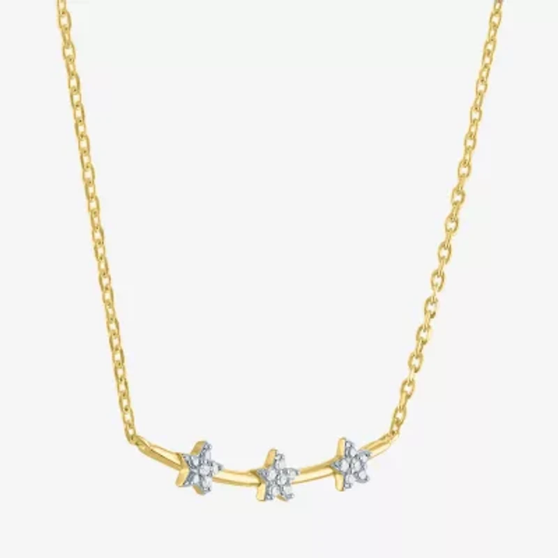 Diamond Accent (G-H / Si2-I1) Womens Lab Grown White 14K Gold Over Silver Sterling 18 Inch Pendant Necklace
