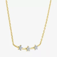 Diamond Accent (G-H / Si2-I1) Womens Lab Grown White 14K Gold Over Silver Sterling 18 Inch Pendant Necklace