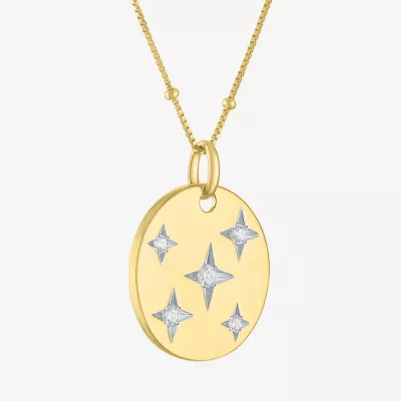 (G-H / Si2-I1) North Star Womens 1/4 CT. T.W. Lab Grown White Diamond 14K Gold Over Silver 18 Inch Pendant Necklace