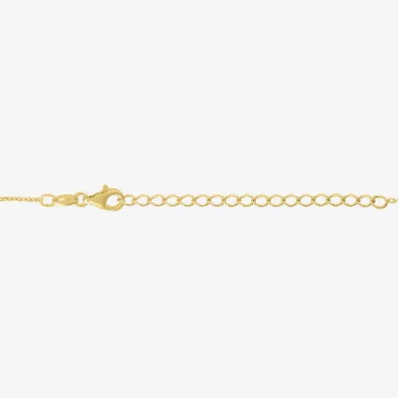 (G-H / I1-I2) Womens 1/10 CT. T.W. Lab Grown White Diamond 14K Gold Over Silver Circle 16 Inch Pendant Necklace