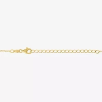 (G-H / I1-I2) Womens 1/10 CT. T.W. Lab Grown White Diamond 14K Gold Over Silver Circle 16 Inch Pendant Necklace