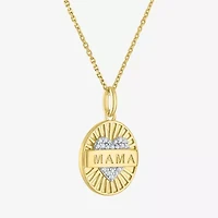 Diamond Addiction "Mama" (G-H / I1-I2) Womens 1/10 CT. T.W. Lab Grown White Diamond 14K Gold Over Silver 16 Inch Pendant Necklace