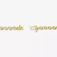 (I / I1) Womens 1/2 CT. T.W. Lab Grown White Diamond Sterling Silver 7.25 Inch Tennis Bracelet