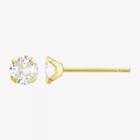 Womens Cubic Zirconia 14K Gold Round 3 Pair Earring Set