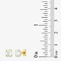 Womens Cubic Zirconia 14K Gold Round 3 Pair Earring Set