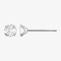 Womens Cubic Zirconia 14K White Gold Round 3 Pair Earring Set