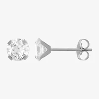 Womens Cubic Zirconia 14K White Gold Round 3 Pair Earring Set