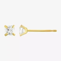 Womens Cubic Zirconia 14K Gold Round 3 Pair Earring Set