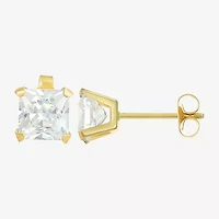 Womens Cubic Zirconia 14K Gold Round 3 Pair Earring Set