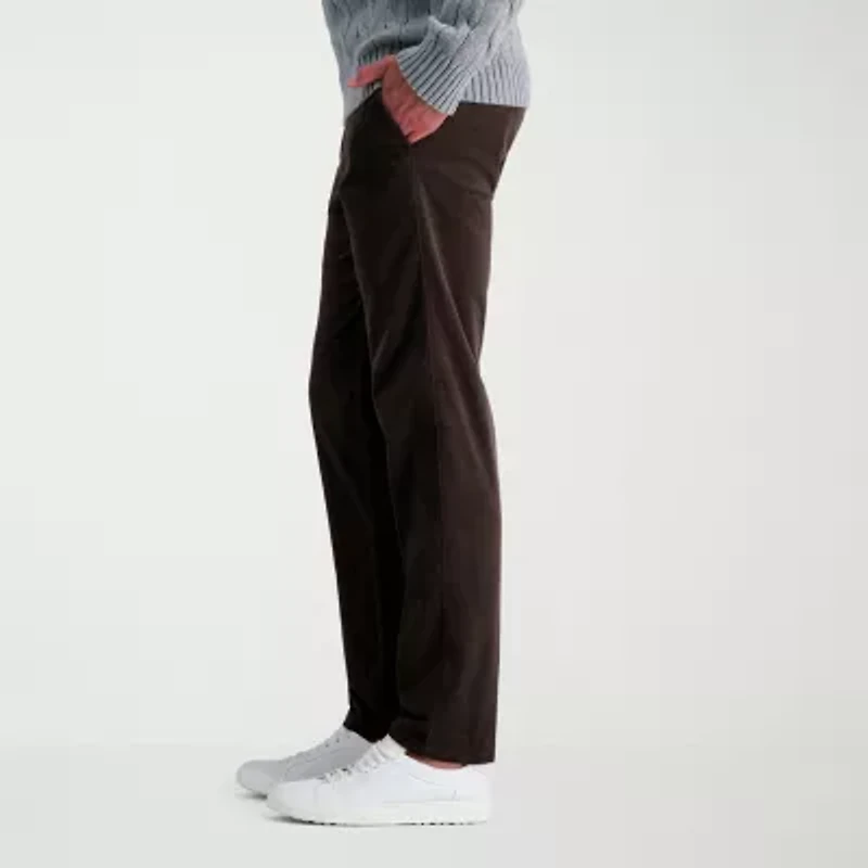 Haggar Corduroy Mens Straight Fit Flat Front Pant