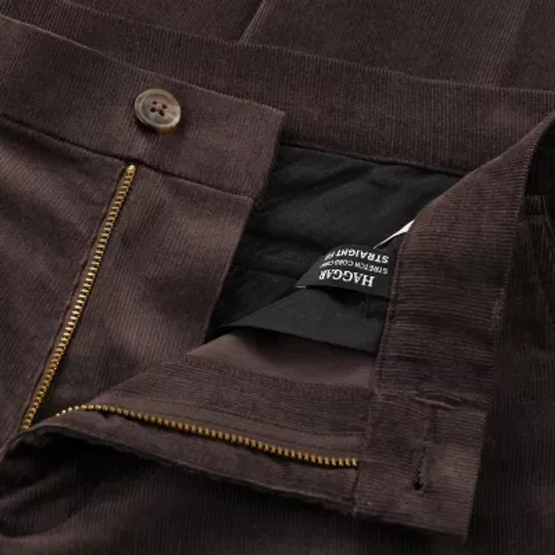 Haggar Corduroy Mens Straight Fit Flat Front Pant