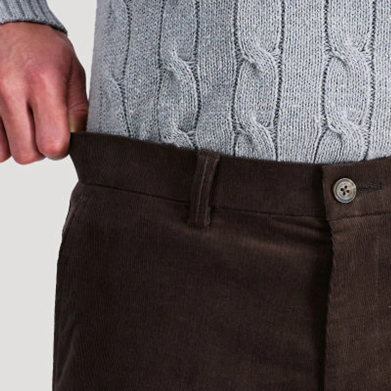 Haggar Corduroy Mens Straight Fit Flat Front Pant