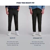 Haggar Life Khaki Mens Comfort Waistband Slim Fit Flat Front Pant