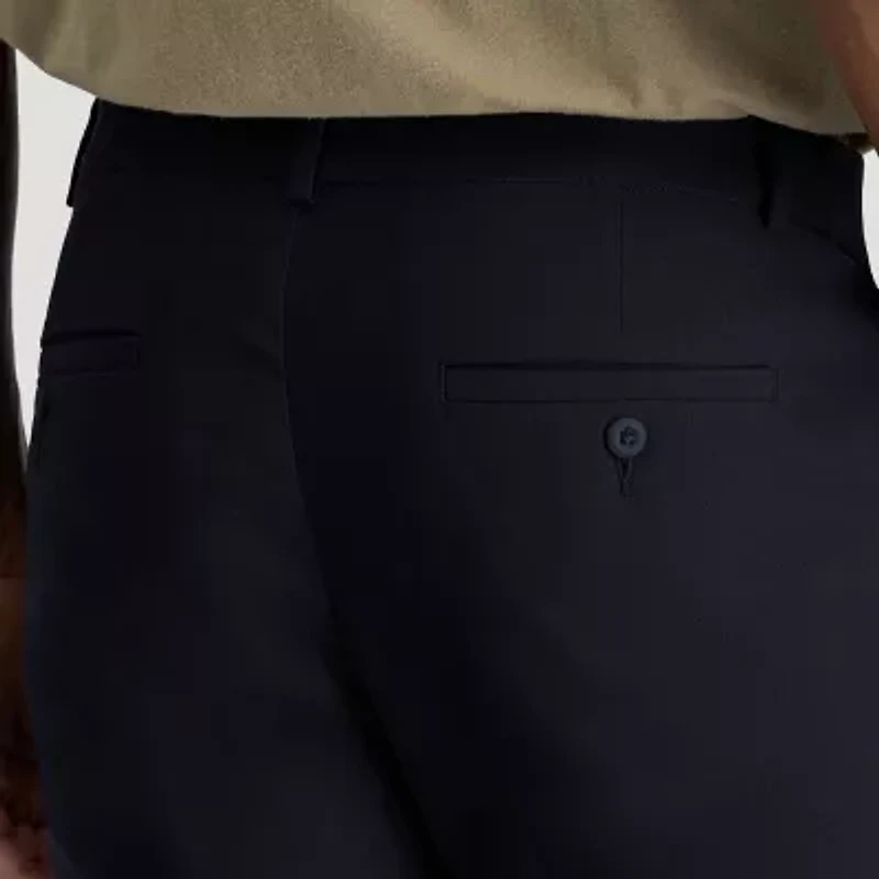 Haggar Life Khaki Mens Comfort Waistband Slim Fit Flat Front Pant