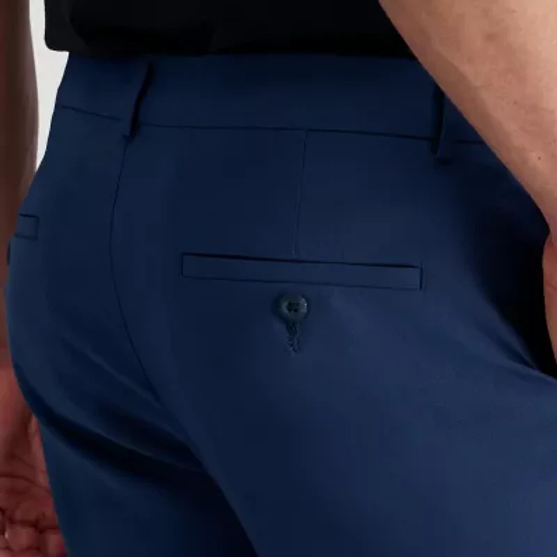 Haggar Life Khaki Mens Comfort Waistband Slim Fit Flat Front Pant