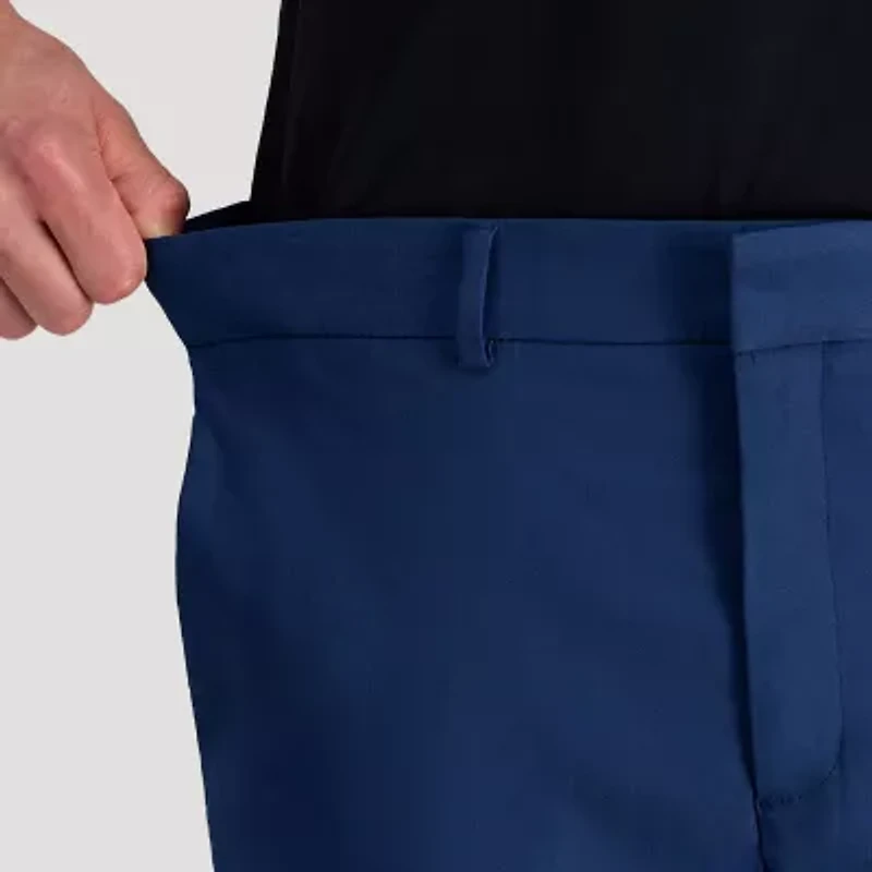 Haggar Life Khaki Mens Comfort Waistband Slim Fit Flat Front Pant