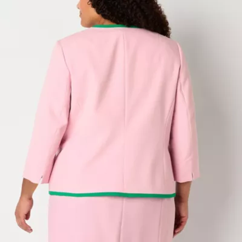 Black Label by Evan-Picone Womens Plus Classic Fit Suit Jacket