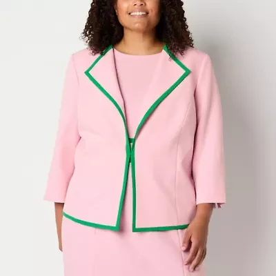 Black Label by Evan-Picone Womens Plus Classic Fit Suit Jacket