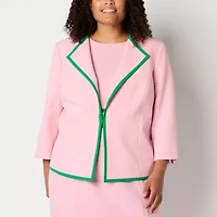 Black Label by Evan-Picone Womens Plus Classic Fit Suit Jacket