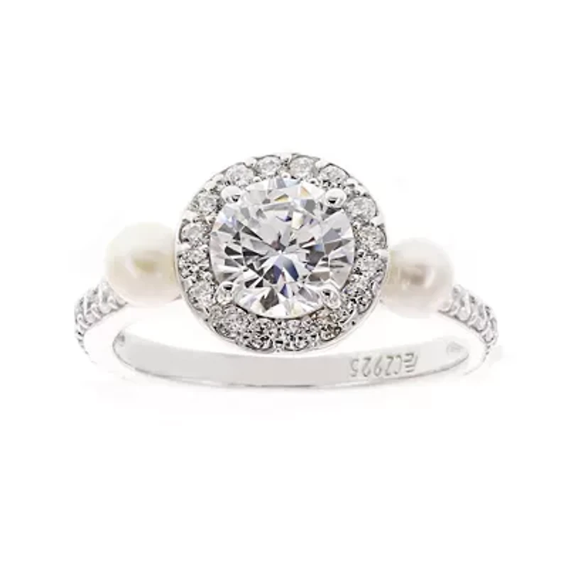 DiamonArt® Cubic Zirconia Sterling Silver Round Ring