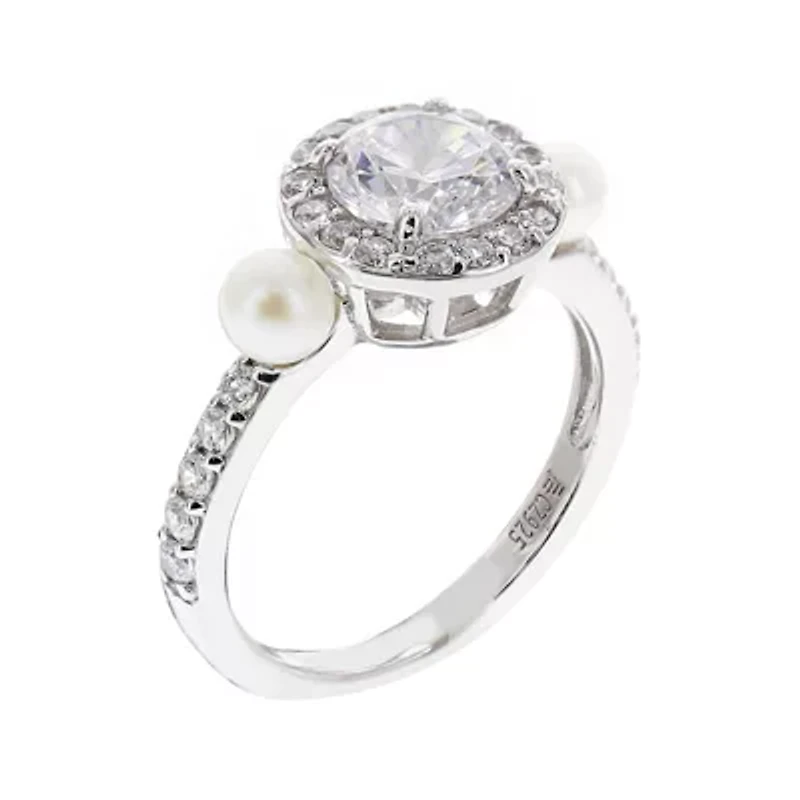 DiamonArt® Cubic Zirconia Sterling Silver Round Ring