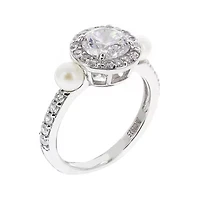 DiamonArt® Cubic Zirconia Sterling Silver Round Ring